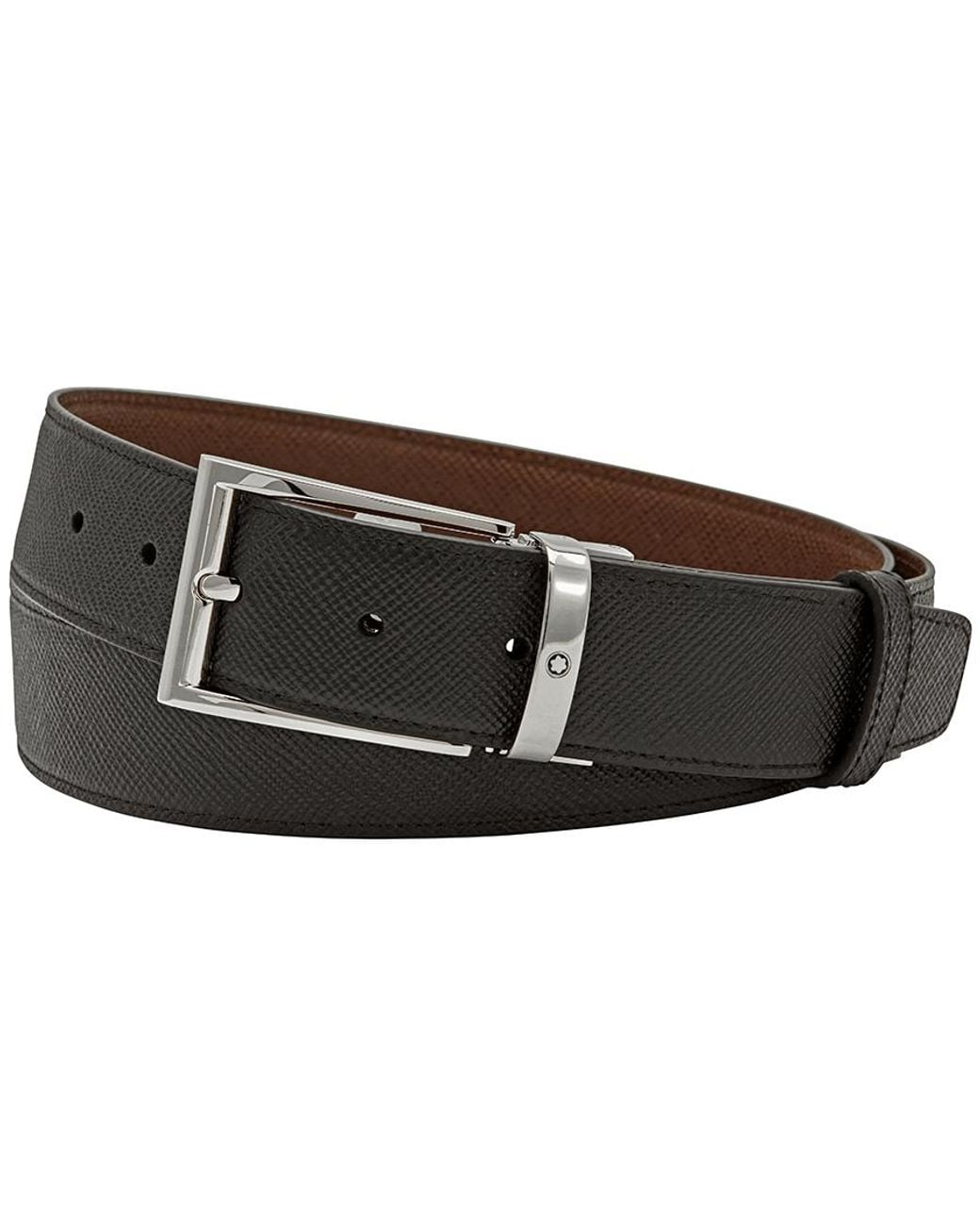 Montblanc Black Reversible Cut-To-Size Business Belt for men