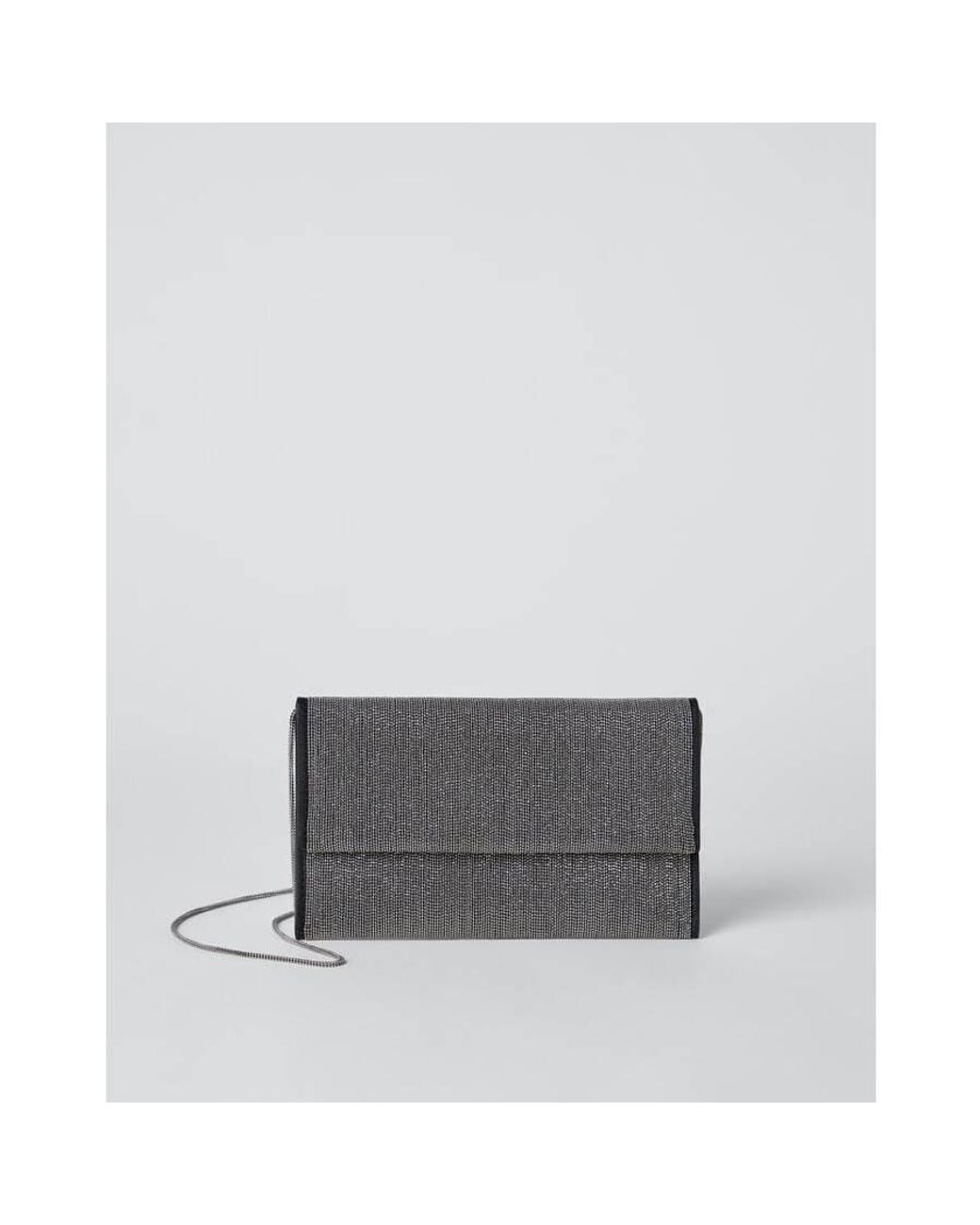 Brunello Cucinelli Gray Ruthenium Ottone Eco Finish Shoulder Bag for men