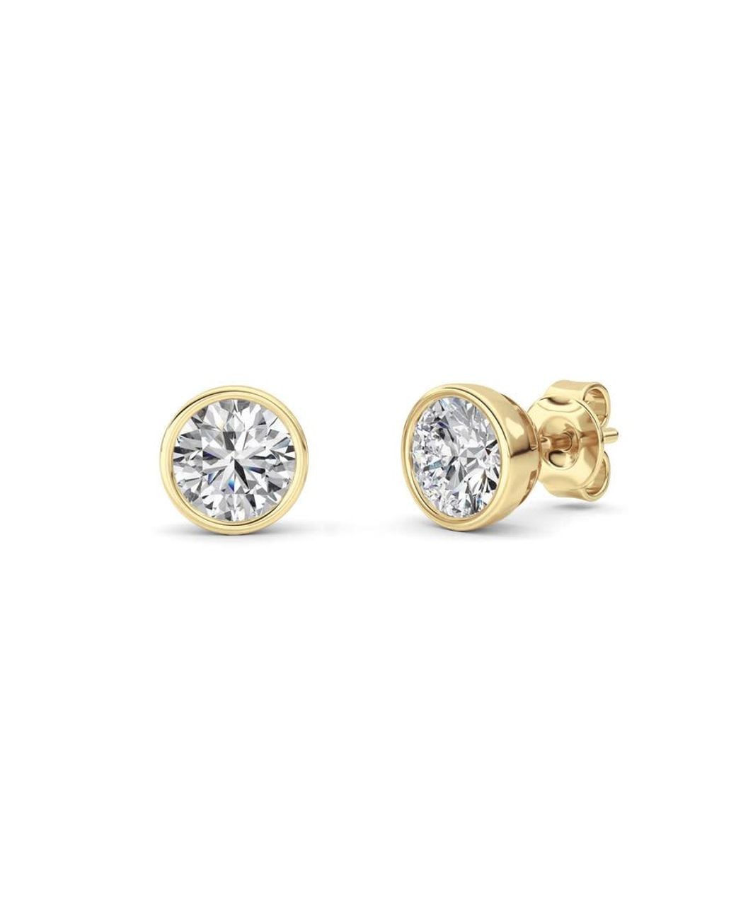 Mure And Co Metallic 2Ctw Round Shaped Lab Grown Diamond (F/Vs) Stud Earrings for men