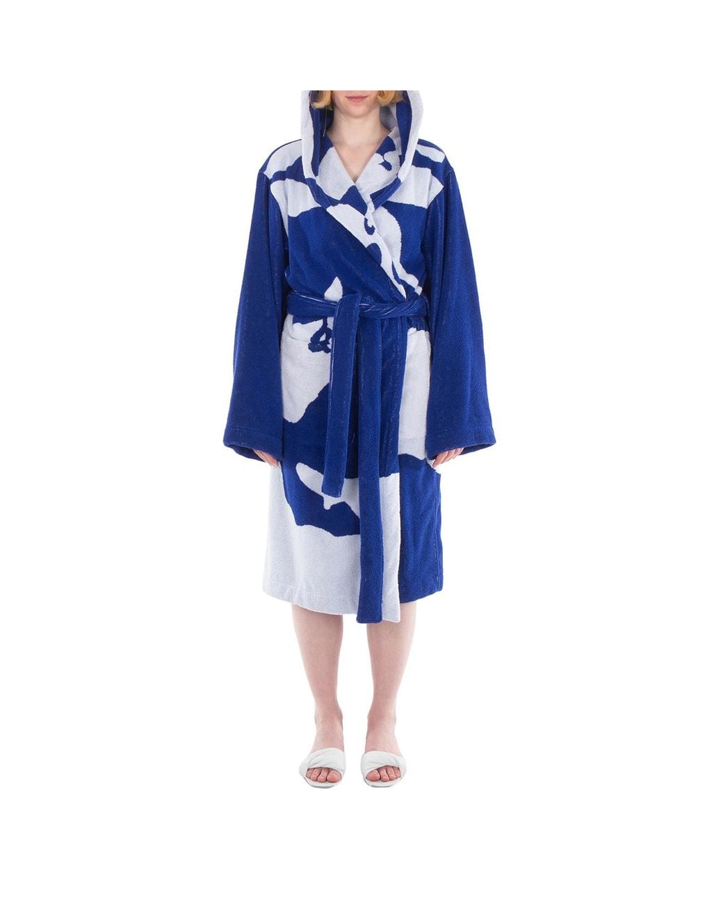 Burberry Blue Equestrian Knight-Print Robe
