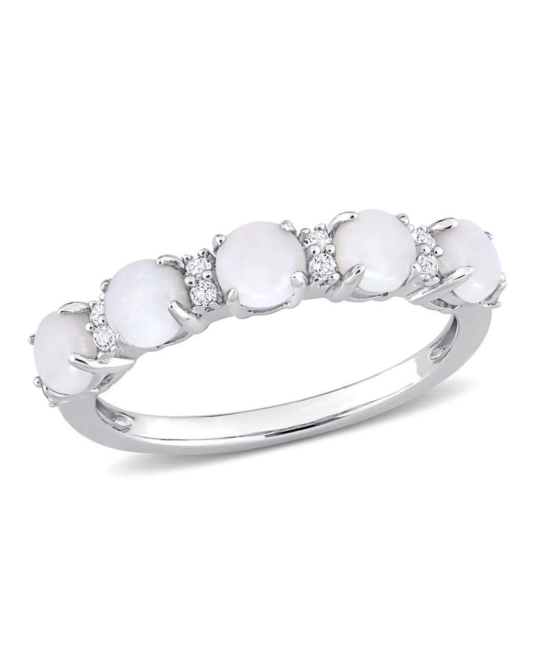 Amour Metallic 1 Ct Tgw Opal And Topaz Semi Eternity Ring for men