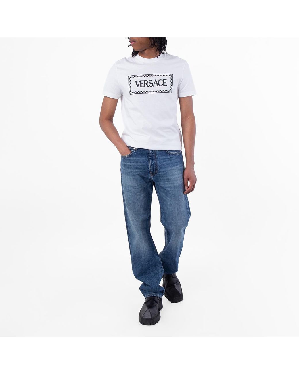 Versace Blue Straight Jeans for men