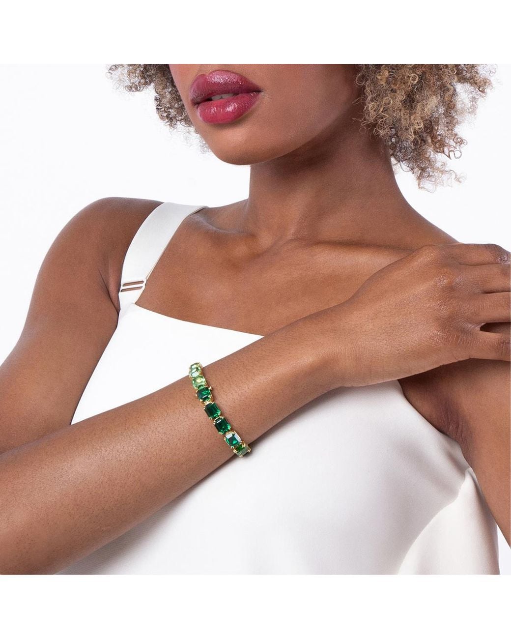 Swarovski Green Millenia Tennis Octagon Cut Bracelet, Size Medium for men