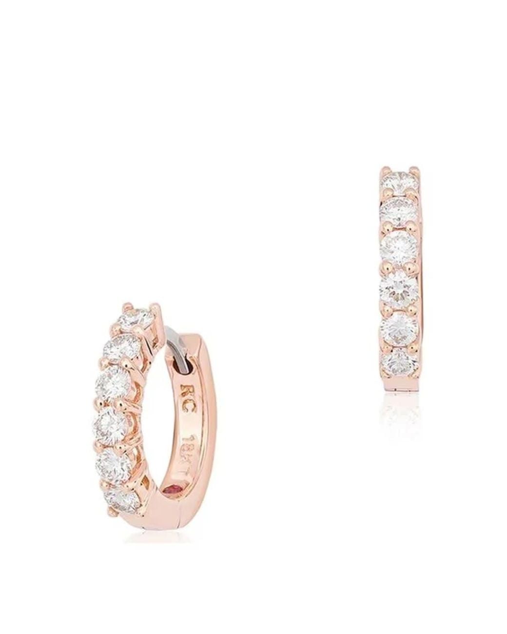 Roberto Coin Pink Diamond Huggie Hoop Earrings for men