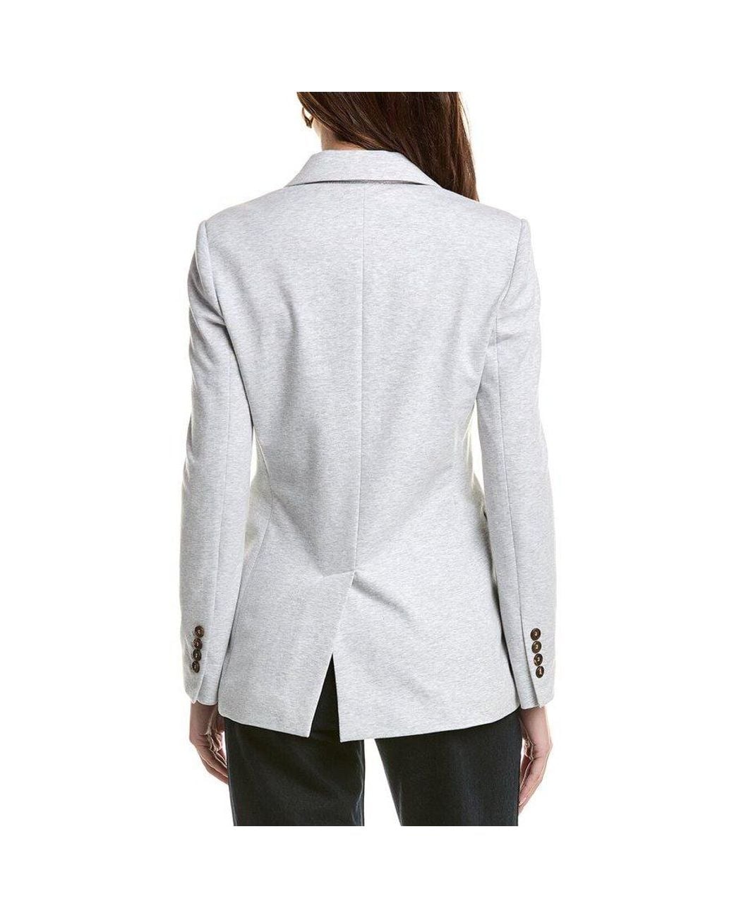 Brunello Cucinelli Gray Double-Breasted Blazer, Brand Size 40 (Us for men