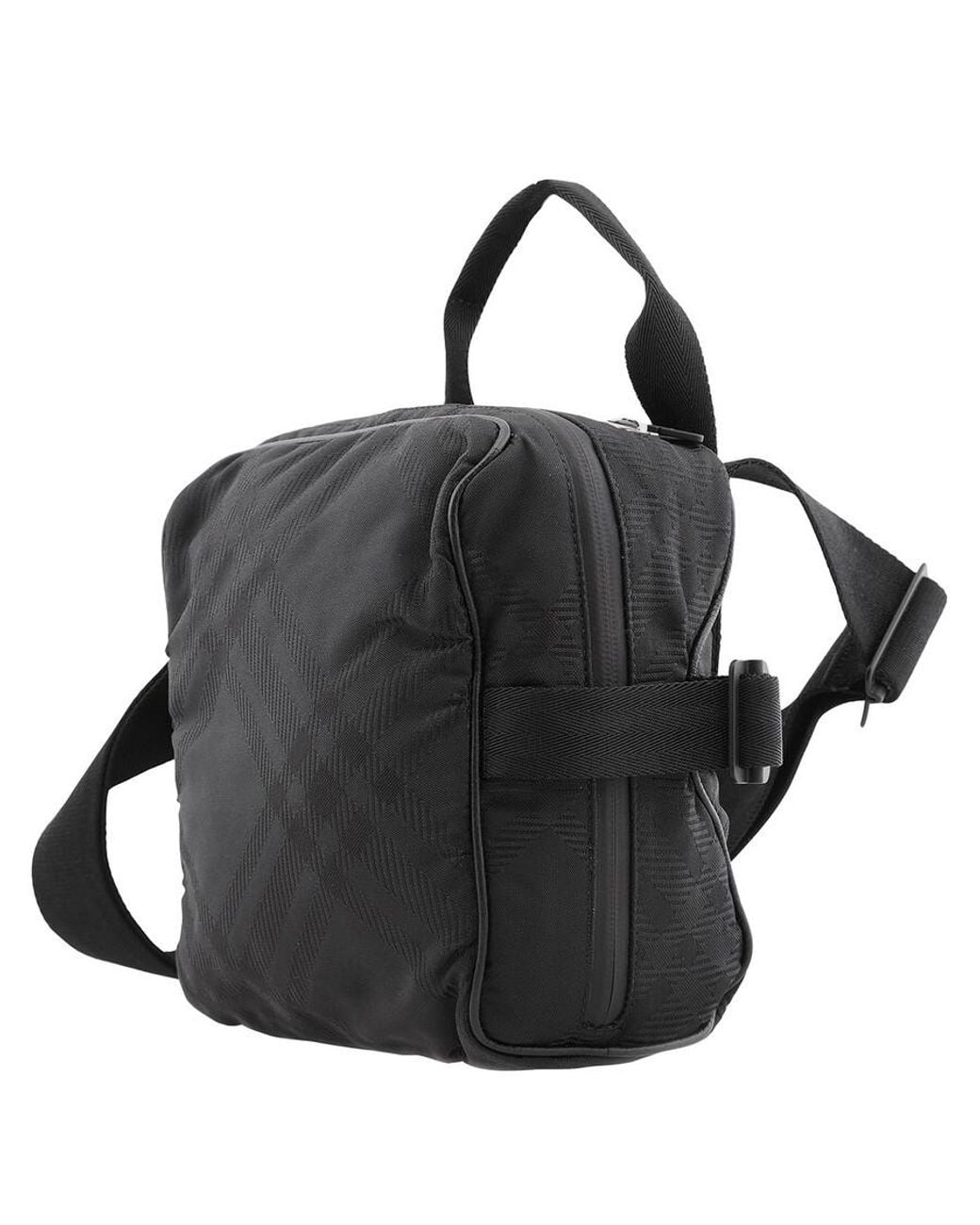 Burberry Black Check Jacquard Crossbody Bag for men
