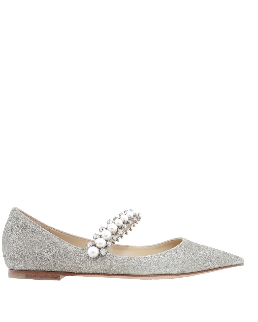 Jimmy Choo White Baily Pointed-Toe Ballerina Flats