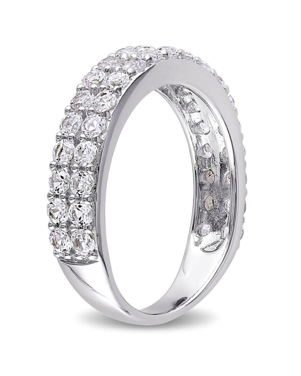 Amour Metallic Created Sapphire Double Row Ring for men