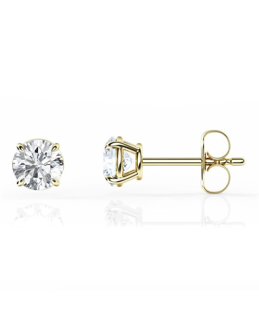 Brilliant Diamond Blue 1 Carat Round Lab Grown Diamond Stud Earrings for men
