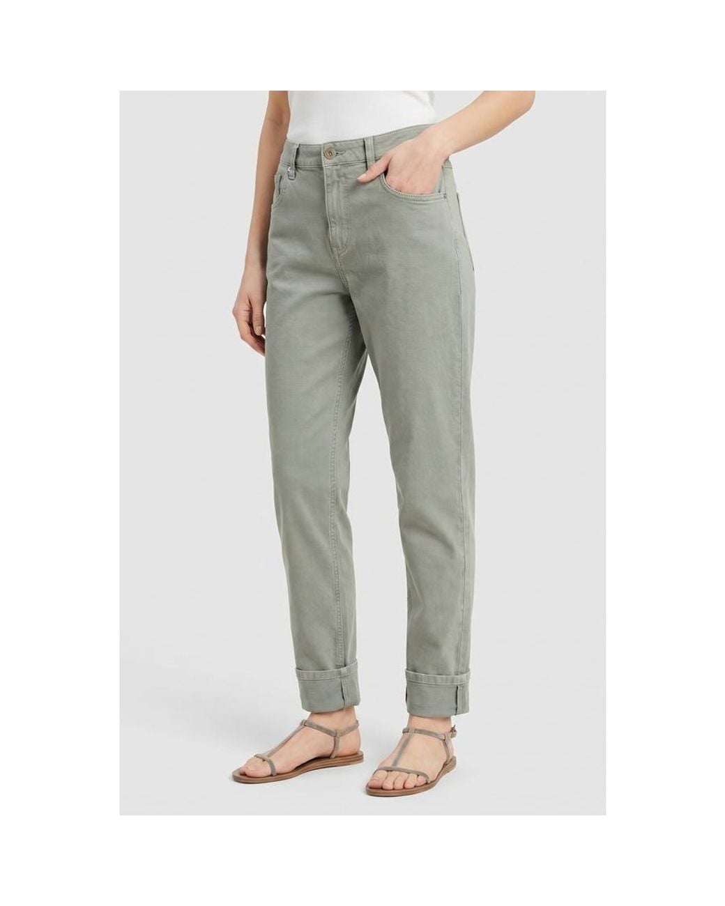 Brunello Cucinelli Gray Sage Cotton Relaxed Fit Trousers, Brand Size 34 (Us for men