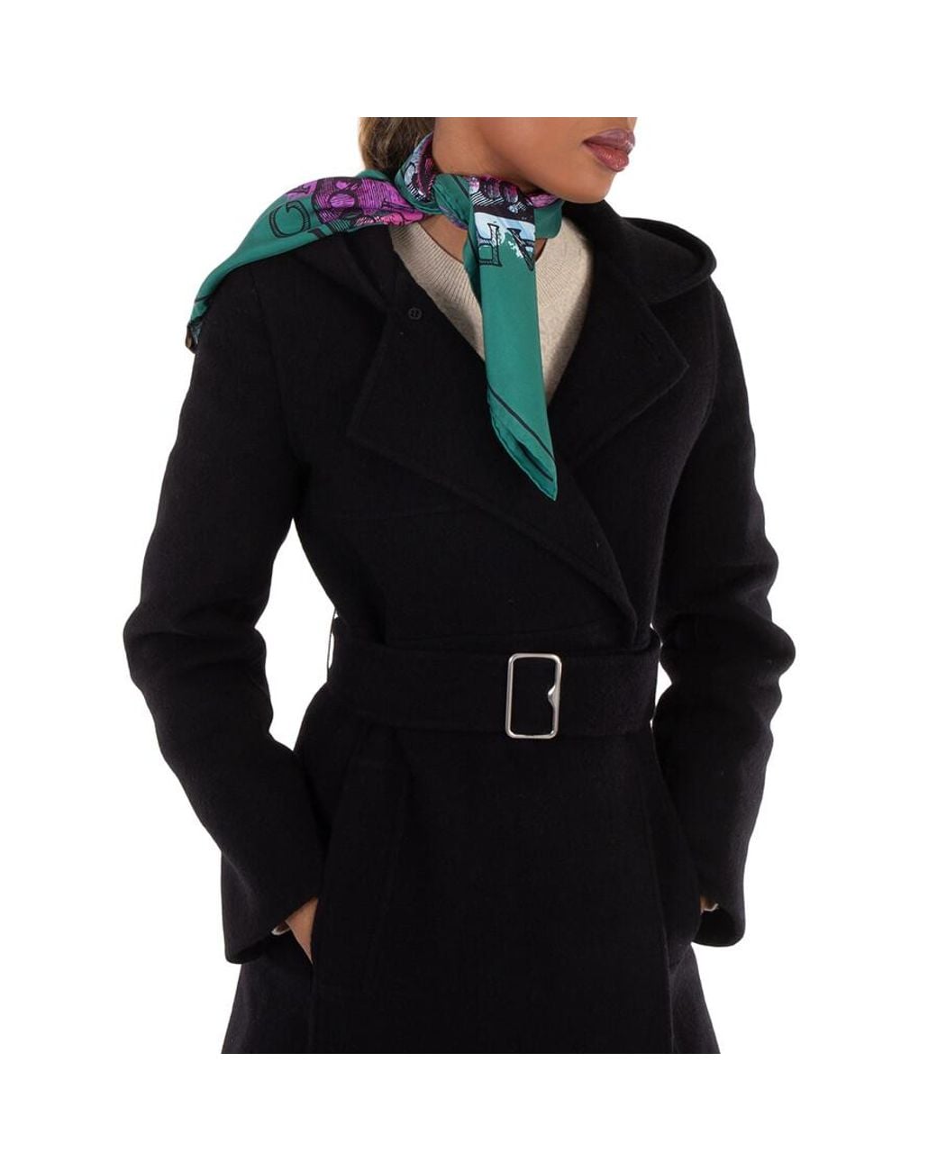 BVLGARI Black Heritage Print Silk Twill Scarf