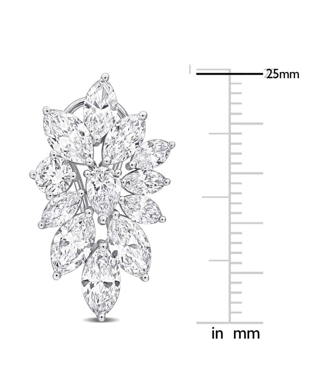Created Forever Metallic 6 5/8Ct Tw Multi-Shaped Lab-Grown Diamond Cluster Floral Drop Earrings for men