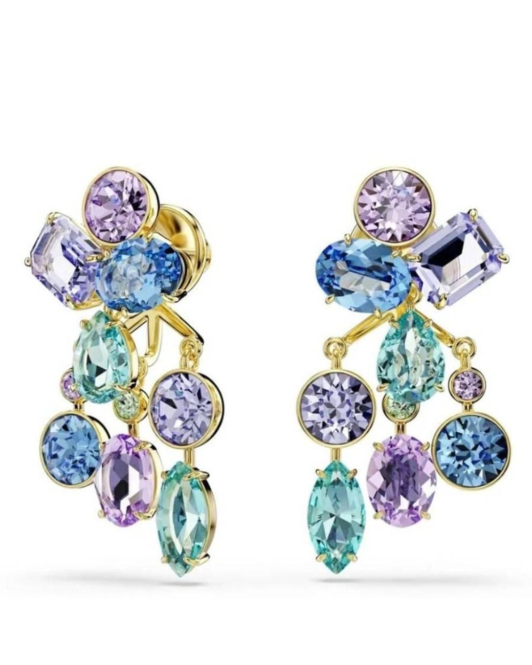 Swarovski Blue Gema-Tone Plated Crystal Earrings for men