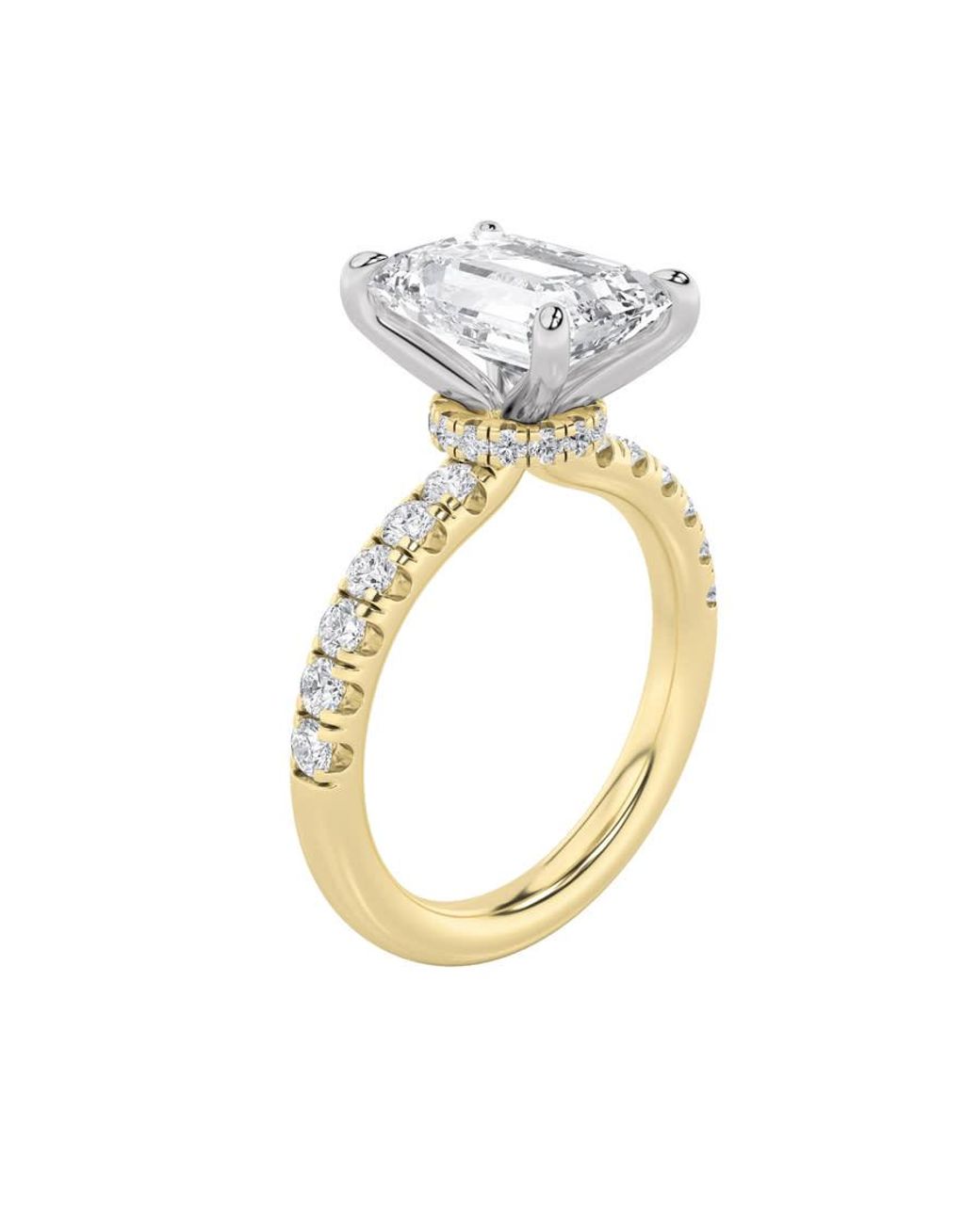 Mure And Co Metallic 2Ctw Radiant Shaped Lab Grown Diamond (F/Vvs) Hidden Halo Accented Ring for men