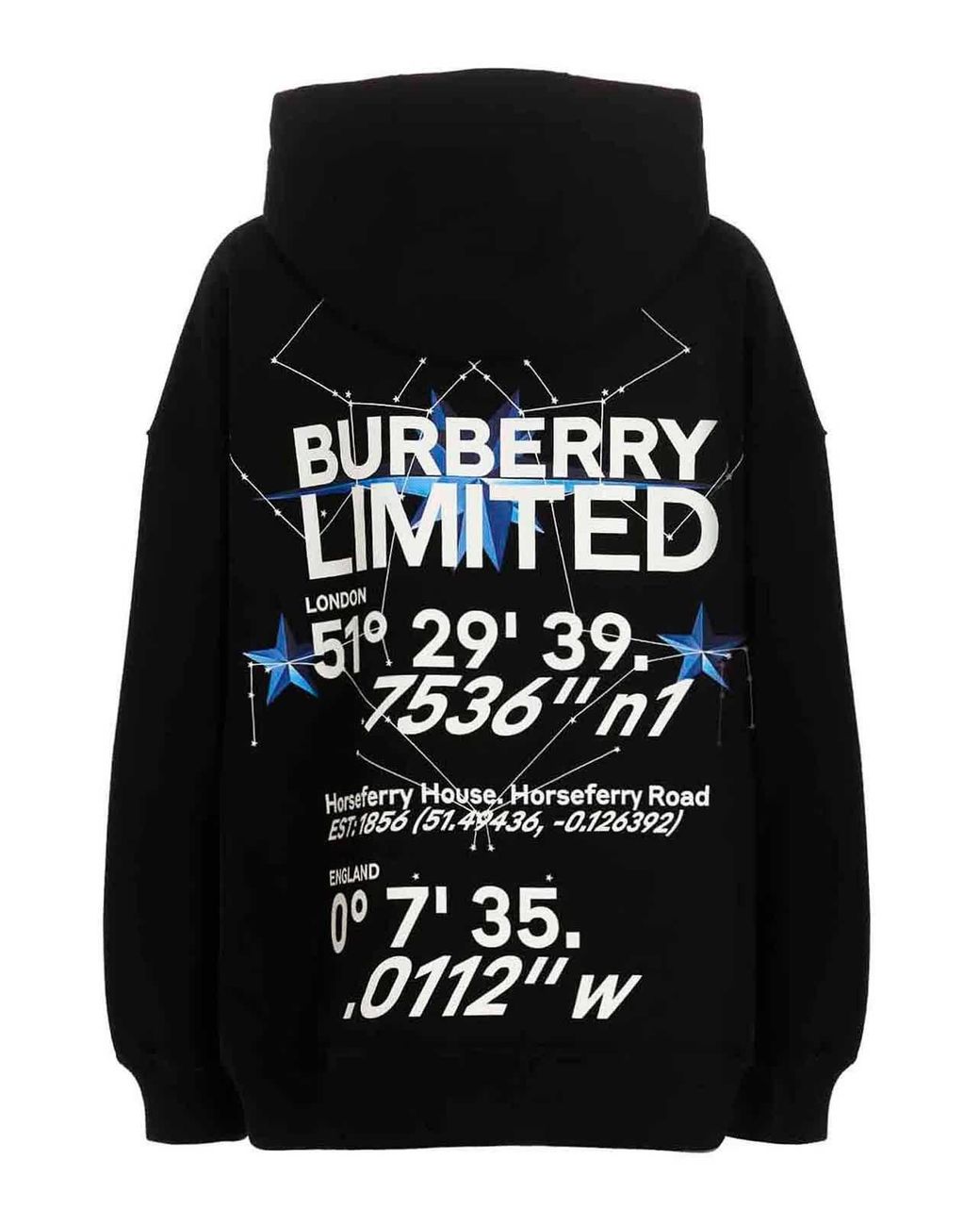 Burberry embroidered oak leaf crest oversized hoodie - Black