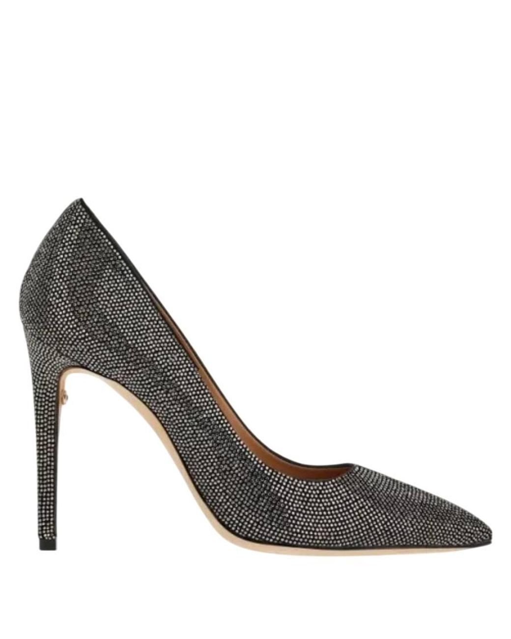Ferragamo Metallic Crystal-Embellished Leather High Heels