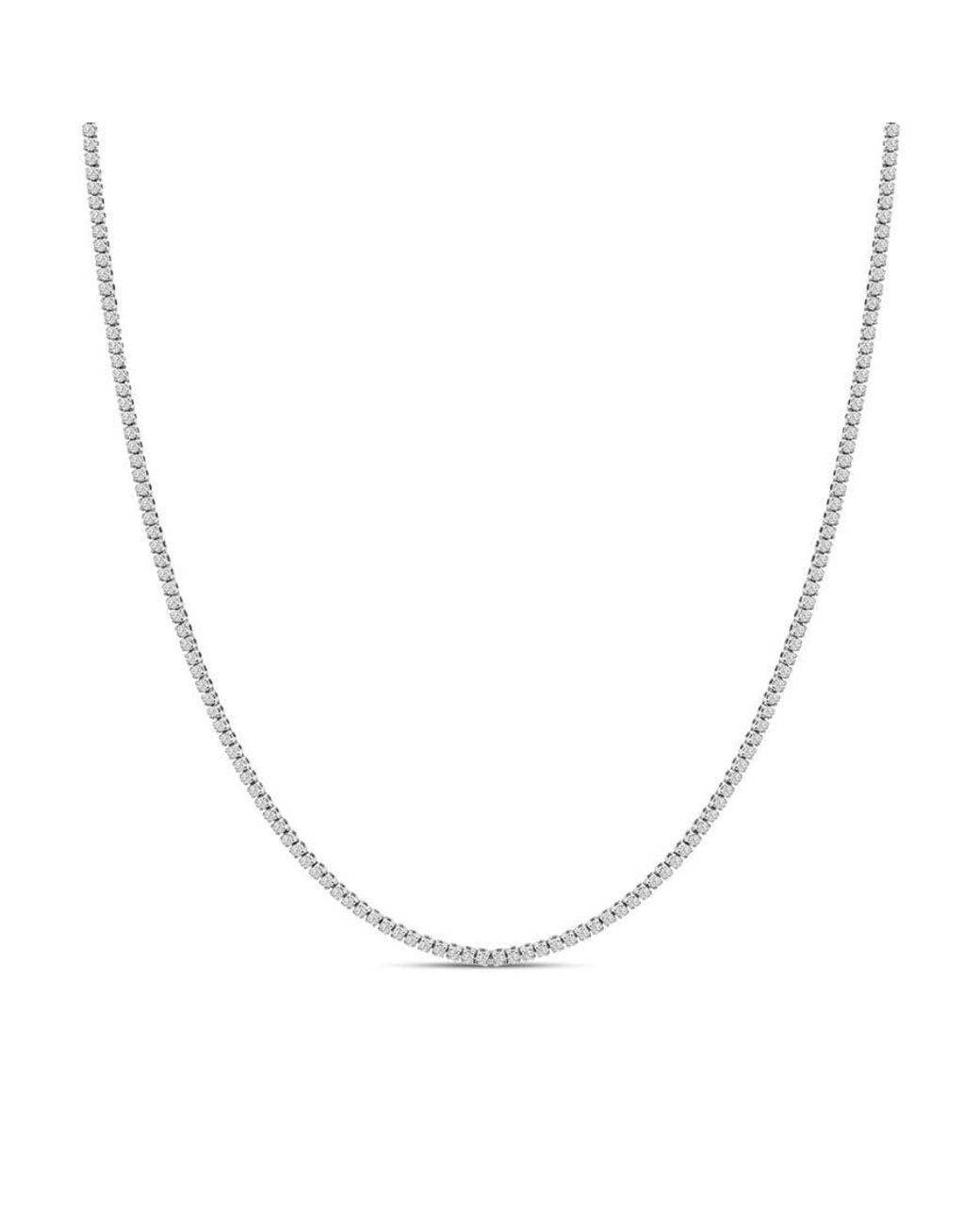 Haus of Brilliance Metallic 14K 3.0 Cttw Diamond Tennis Necklace for men