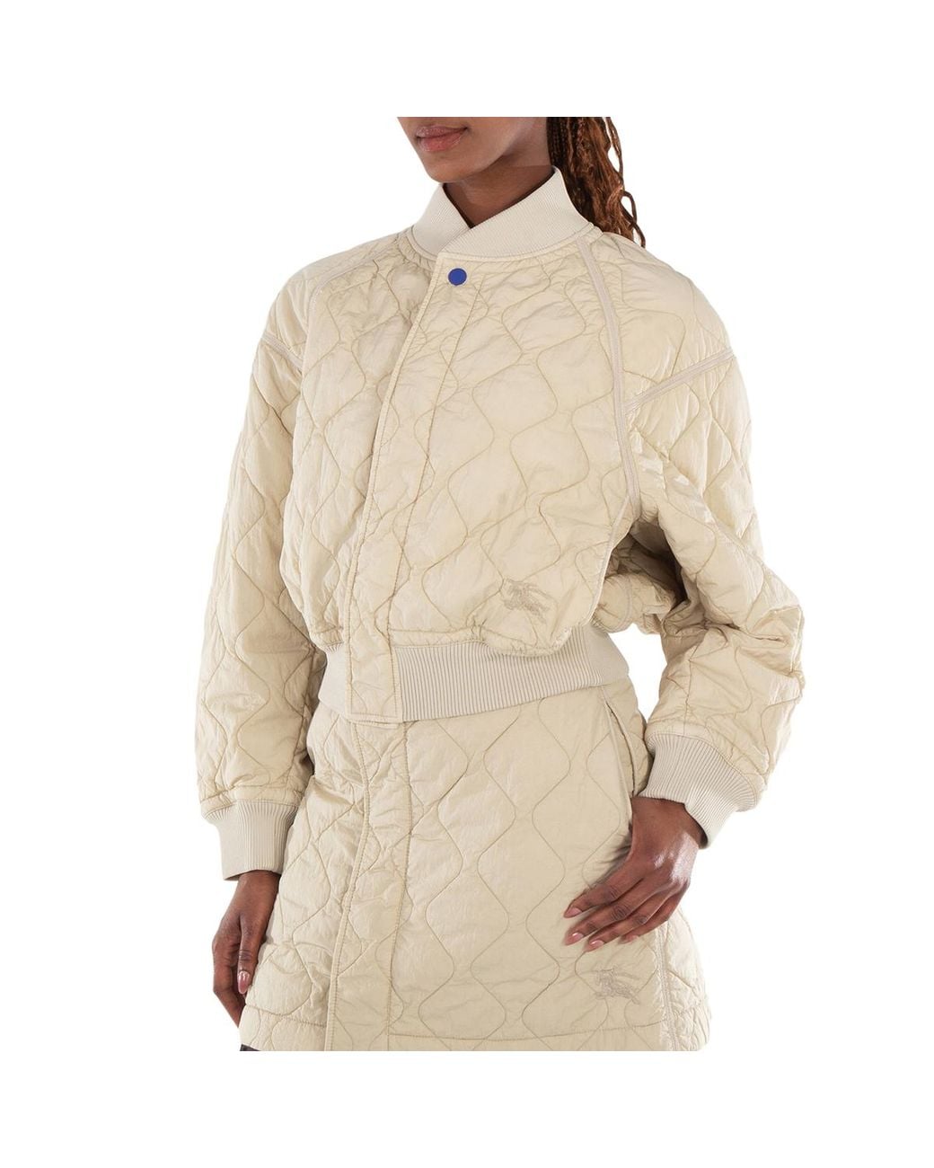 Burberry Natural Ladies Quilted Bomber Jacket for men