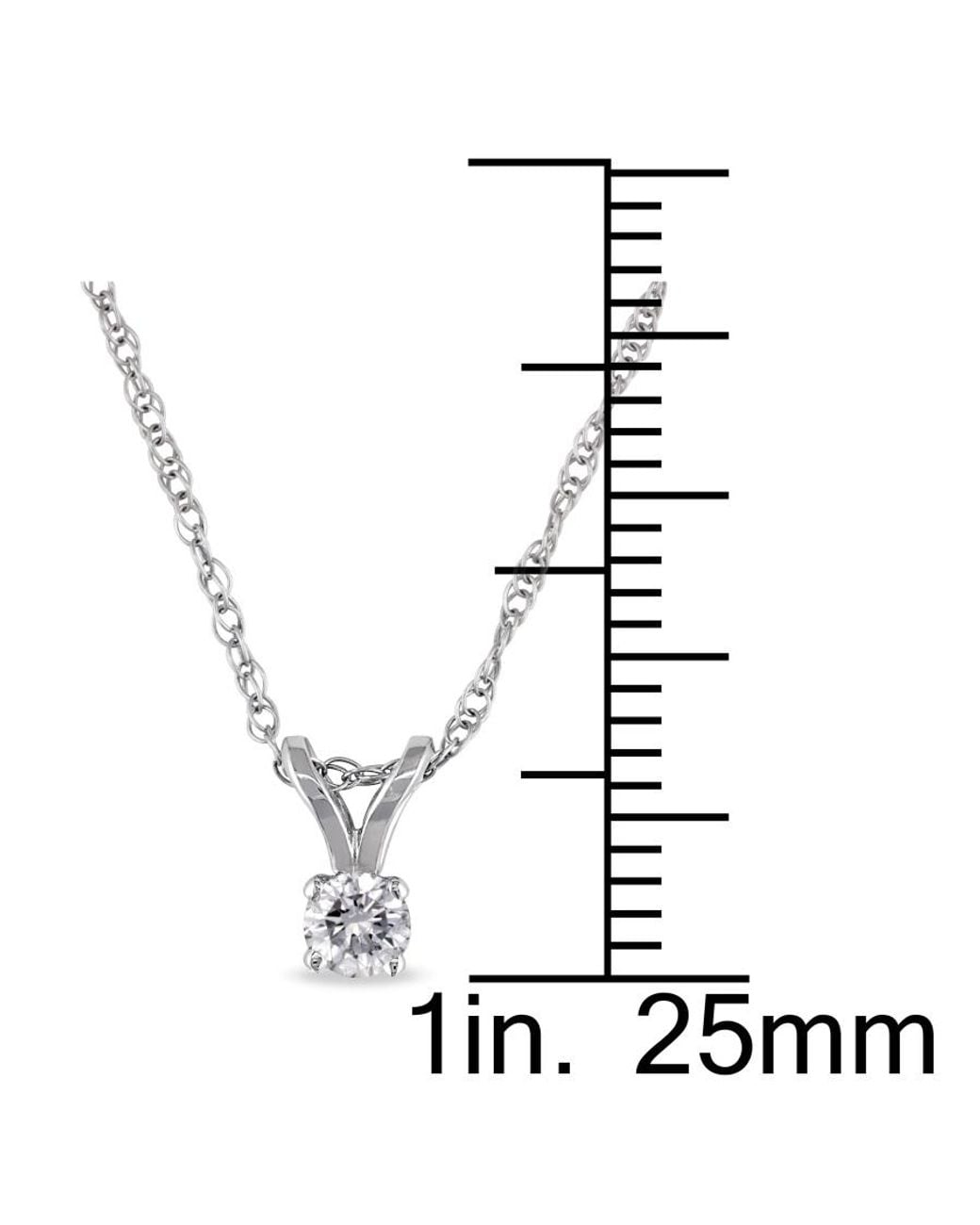 Amour Metallic 1/10 Ct Tw Diamond Solitaire Pendant With Chain for men