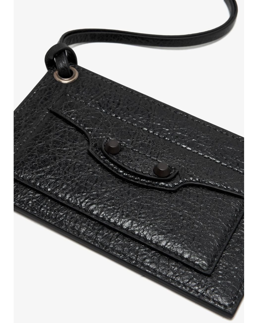 Balenciaga Black Le City Charm Card Case for men
