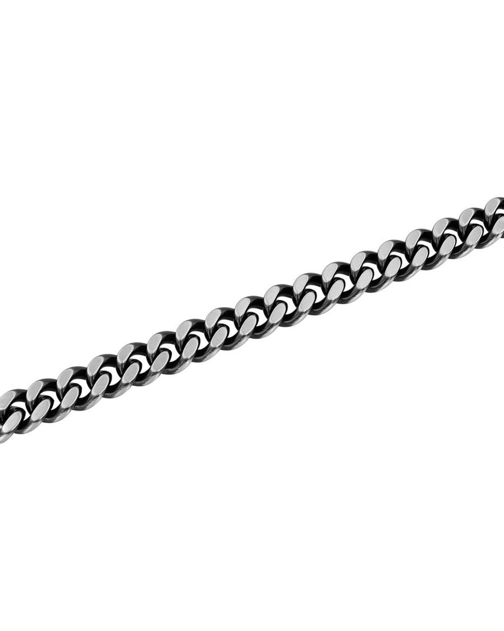 Robert Alton Black Curb Link Stainless Steel Bracelet for men