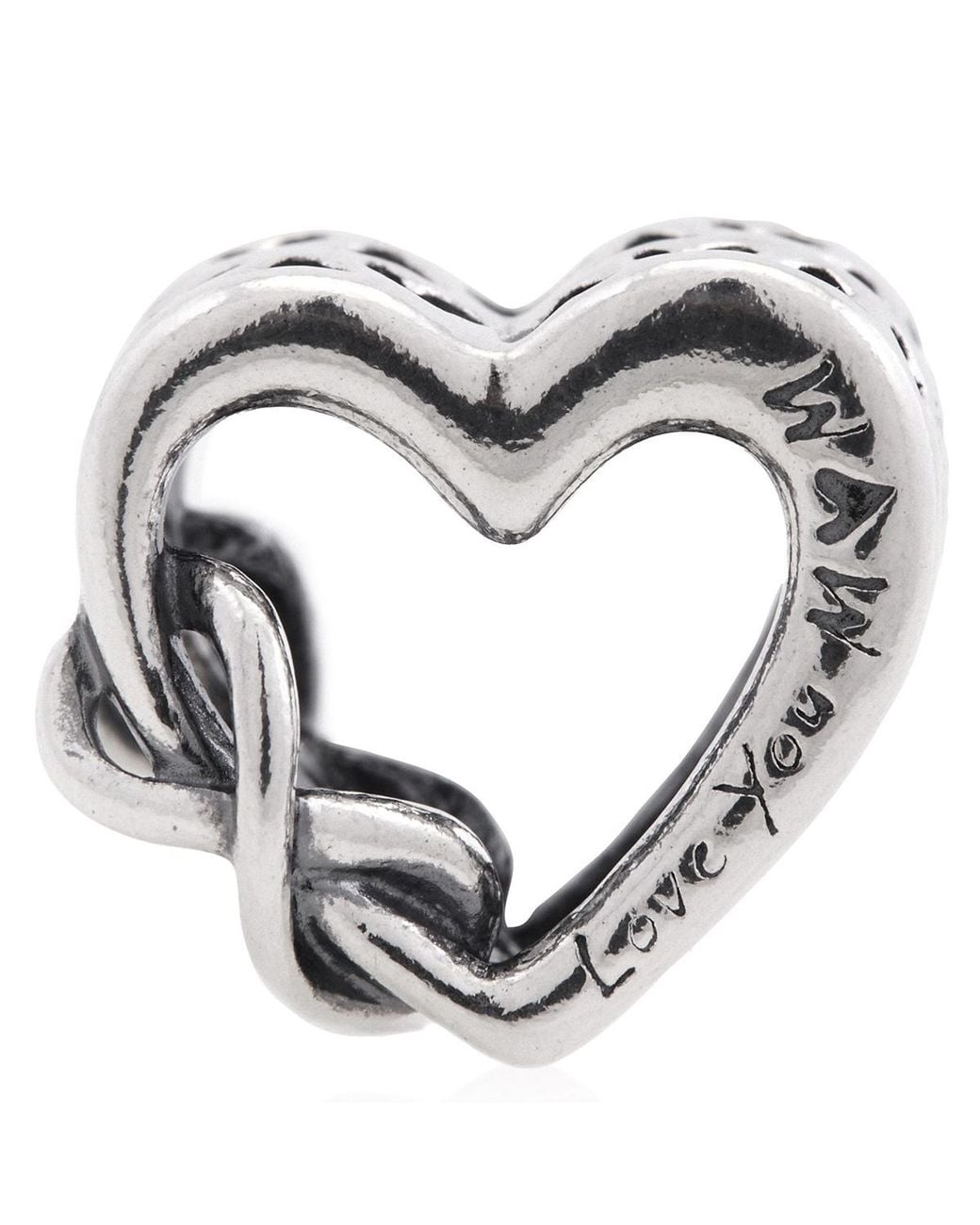 Pandora Metallic Heart And Infinity Sterling Charm for men