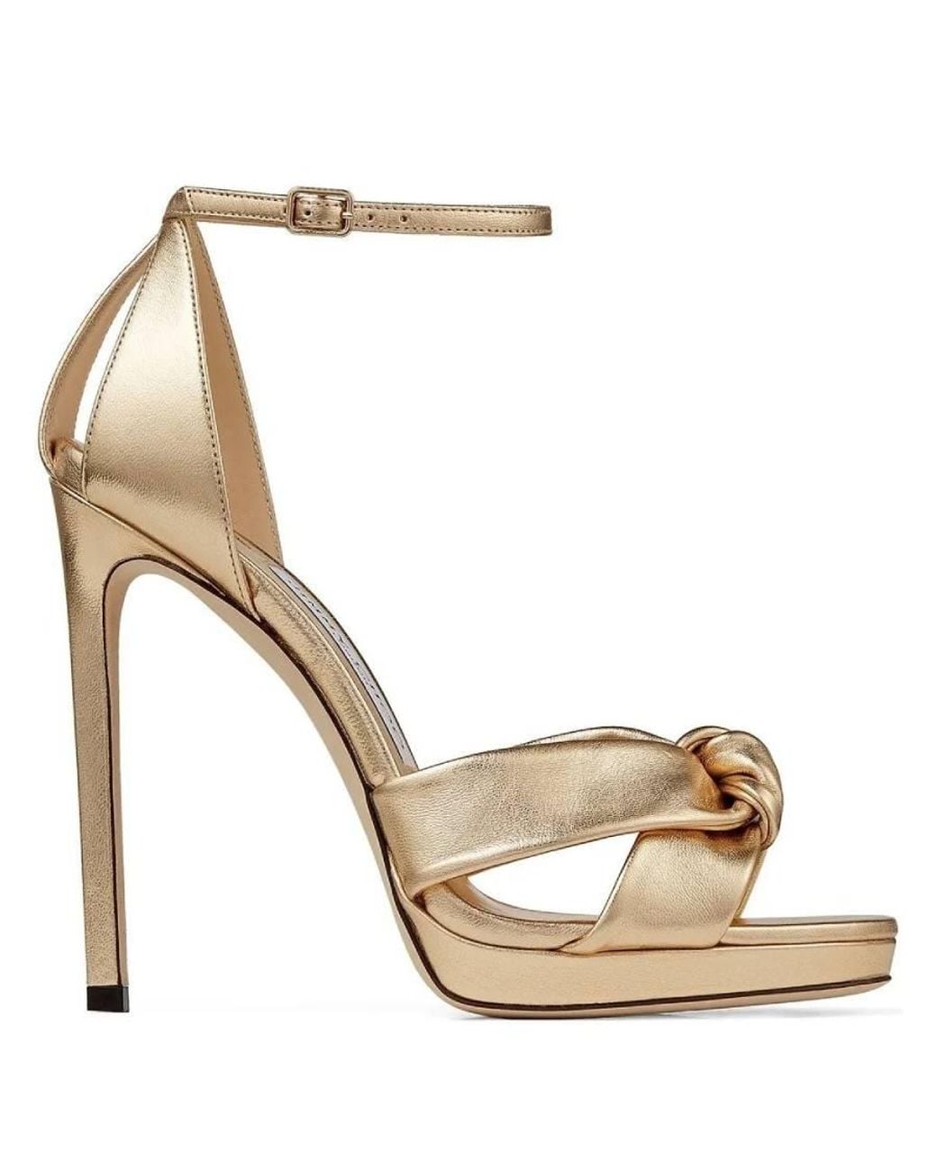 Jimmy Choo Rosie 120 Metallic Nappa Sandals, Brand Size 38 Us