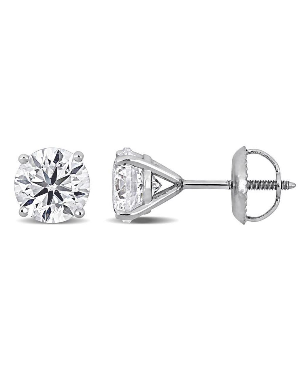 Created Forever Metallic 2Ct Tw Lab-Grown Diamond Solitaire Stud Earrings for men
