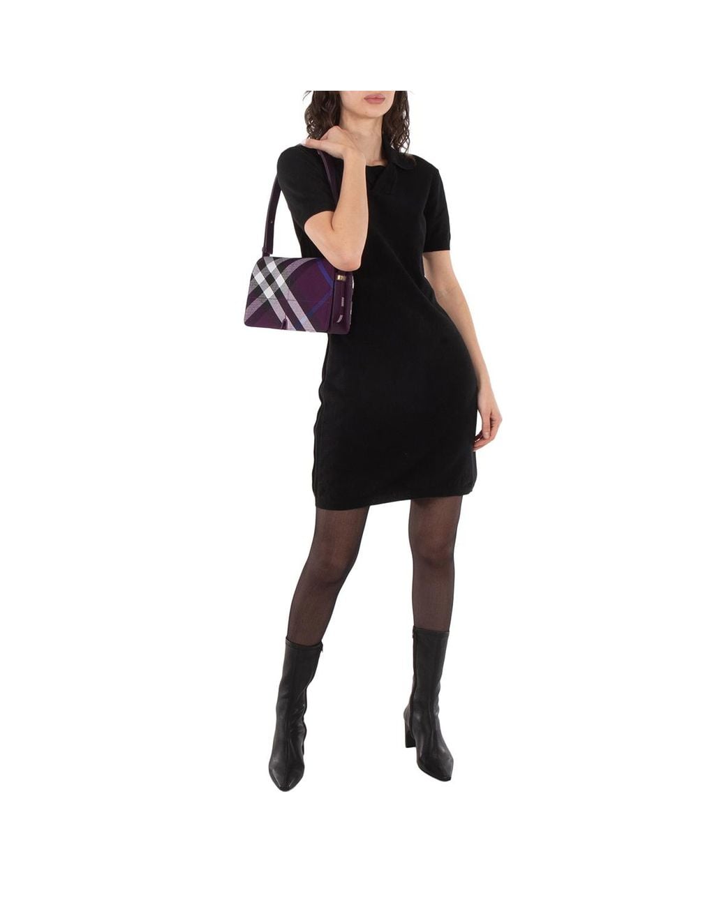 Burberry Purple Jacquard-Woven Snip Bag