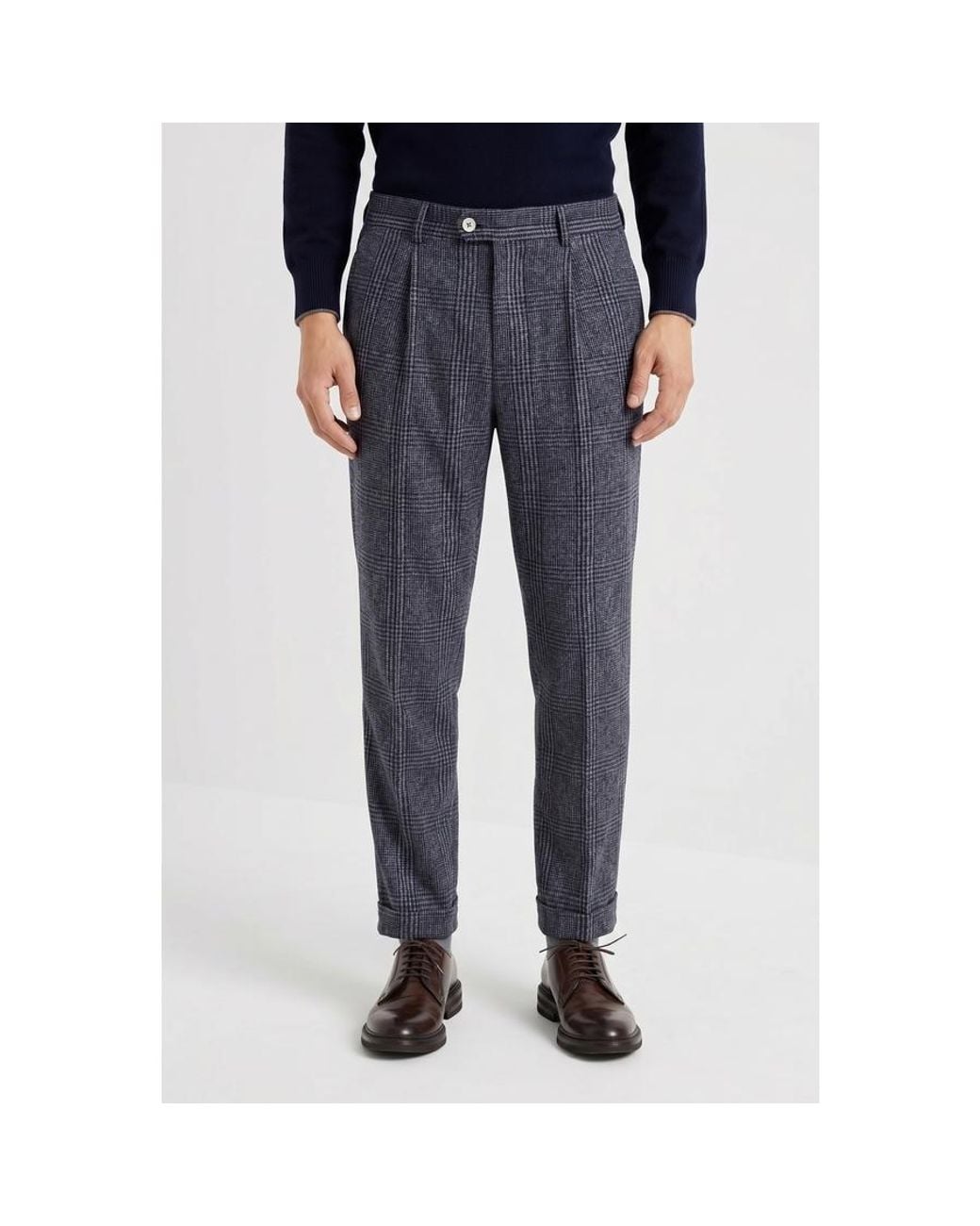 Brunello Cucinelli Blue Wool Tailored Trousers, Brand Size 54 (Us for men