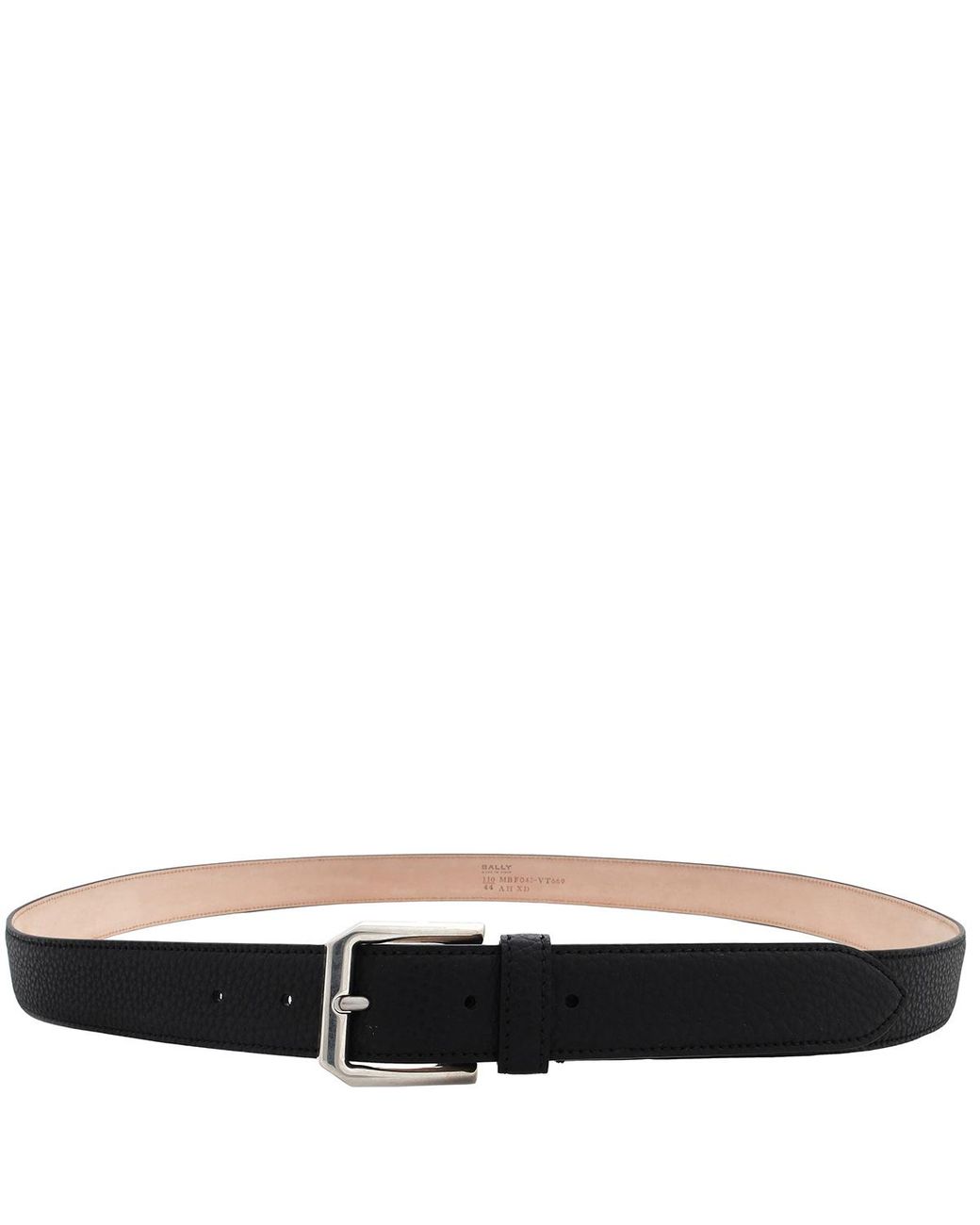 Bally Black Square Vanadium Leather Belt, Cm for men