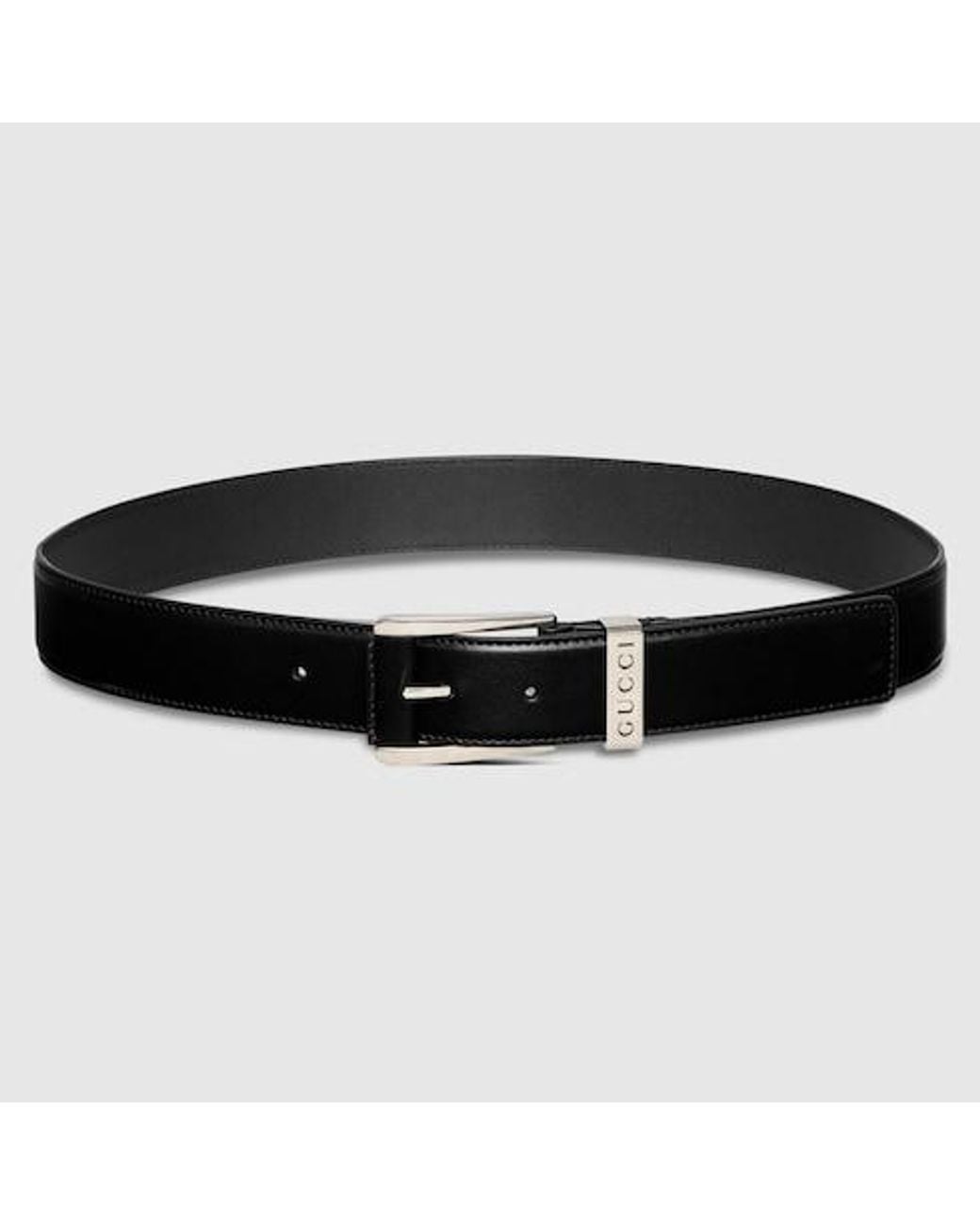 Gucci Black Belt With Squared Buckle for men