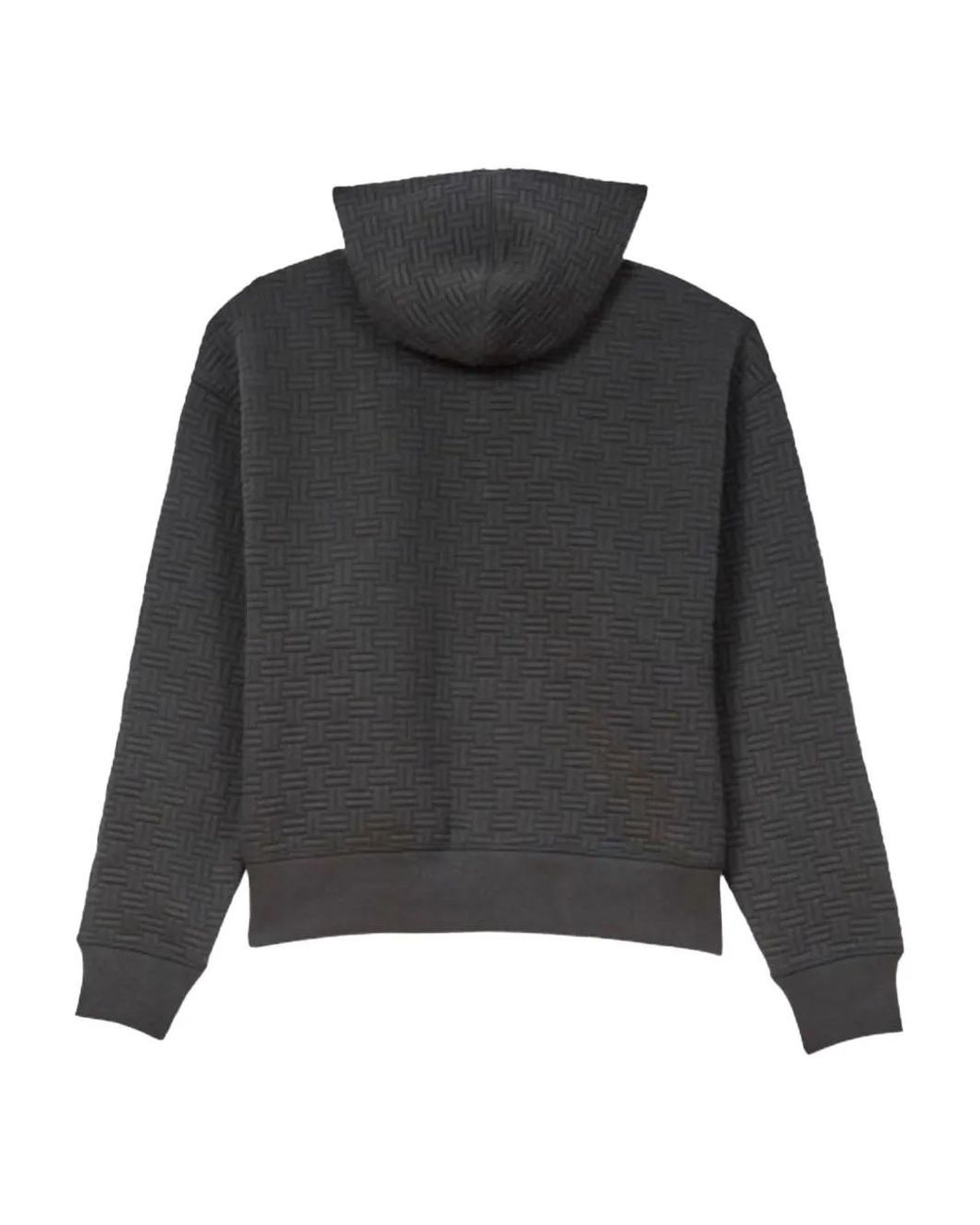 KENZO Black Weave Embroidered Zip-Up Hoodie for men