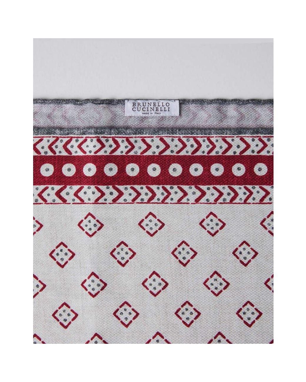 Brunello Cucinelli Multicolor Champagne Silk Pocket Square for men