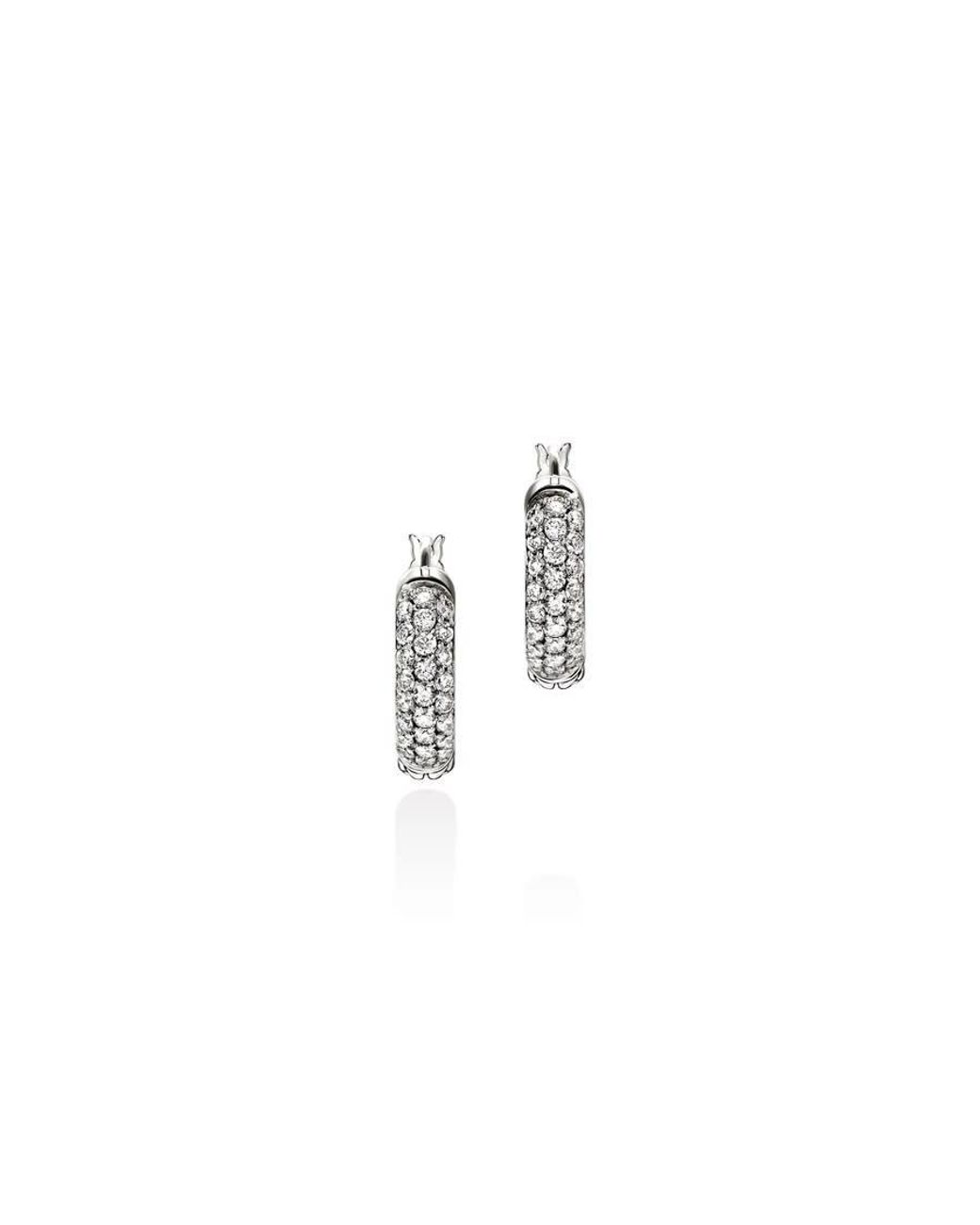 John Hardy Metallic Essential Hoop Earring, Sterling, Diamonds, 13Mm for men