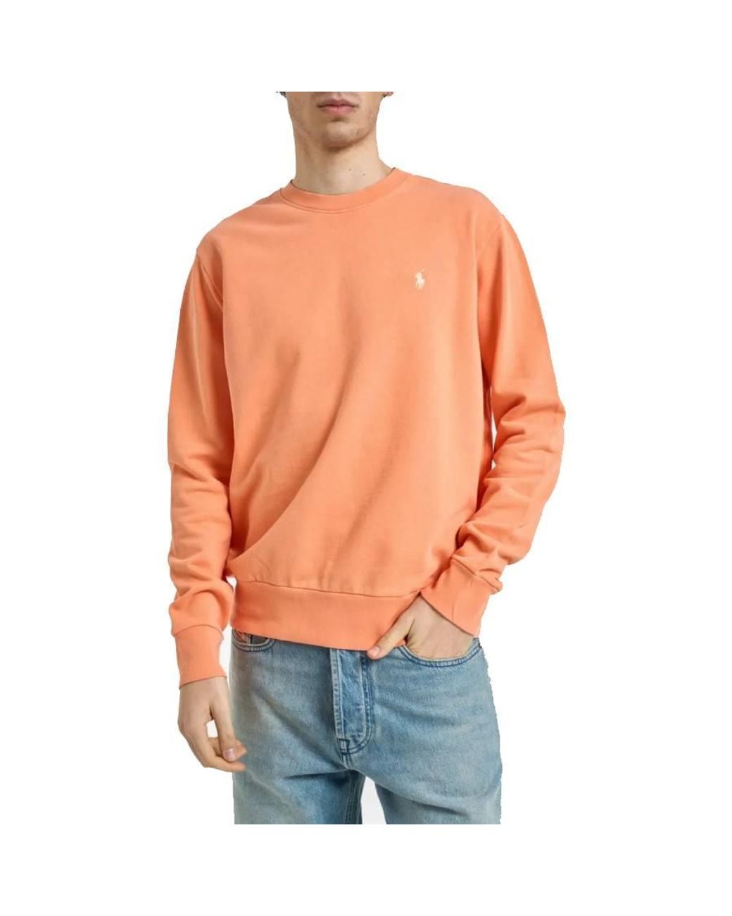 Polo Ralph Lauren Orange Loopback Terry Logo Sweatshirt for men