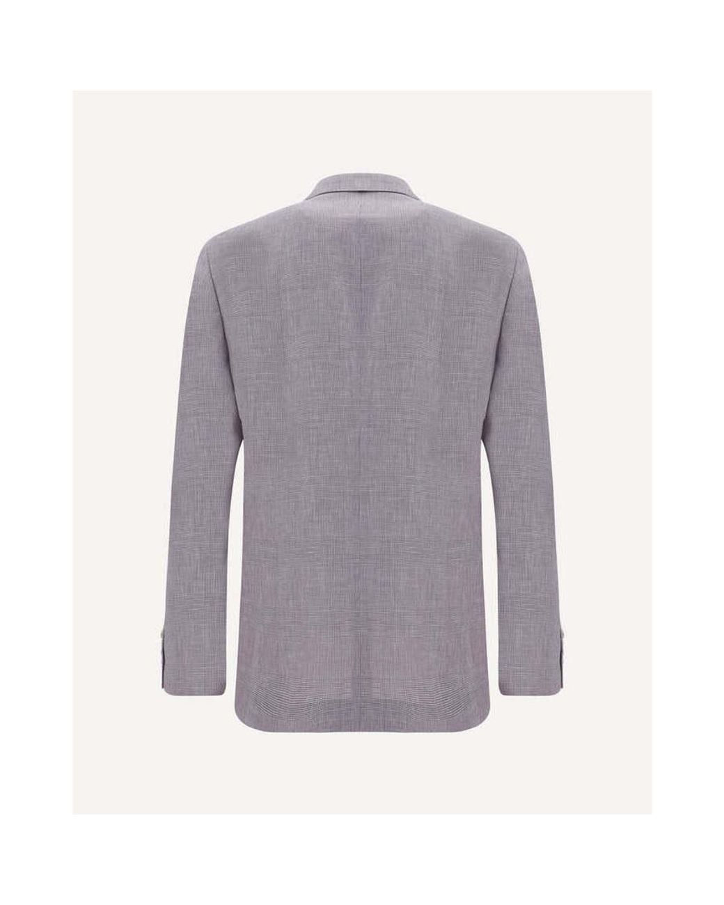 Brunello Cucinelli Purple Wool Linen Silk Blazer, Brand Size 48 (Us for men
