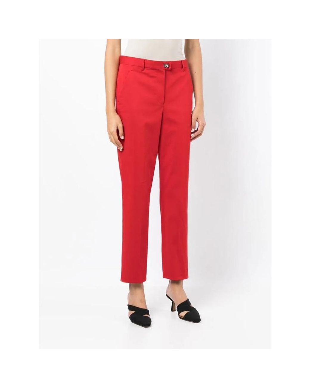 Ferragamo Red Cropped Trousers