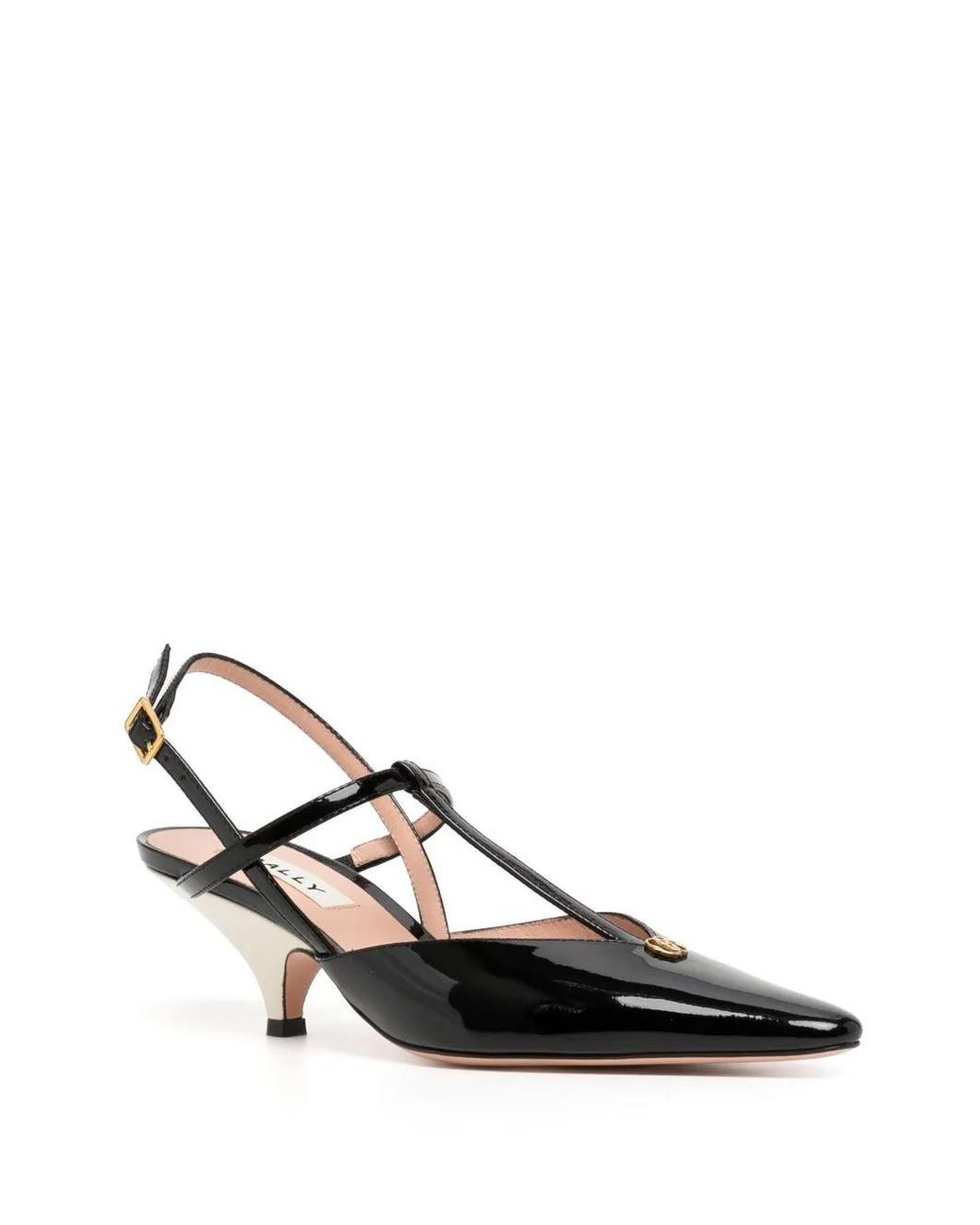 Bally Black Katy 55 Leather Sling Pumps, Brand Size 35 Us