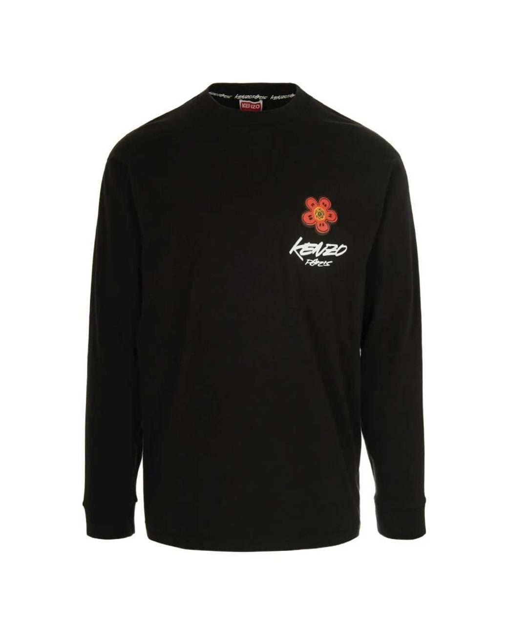 KENZO Black X Futura 2000 Long-Sleeved Cotton T-Shirt for men
