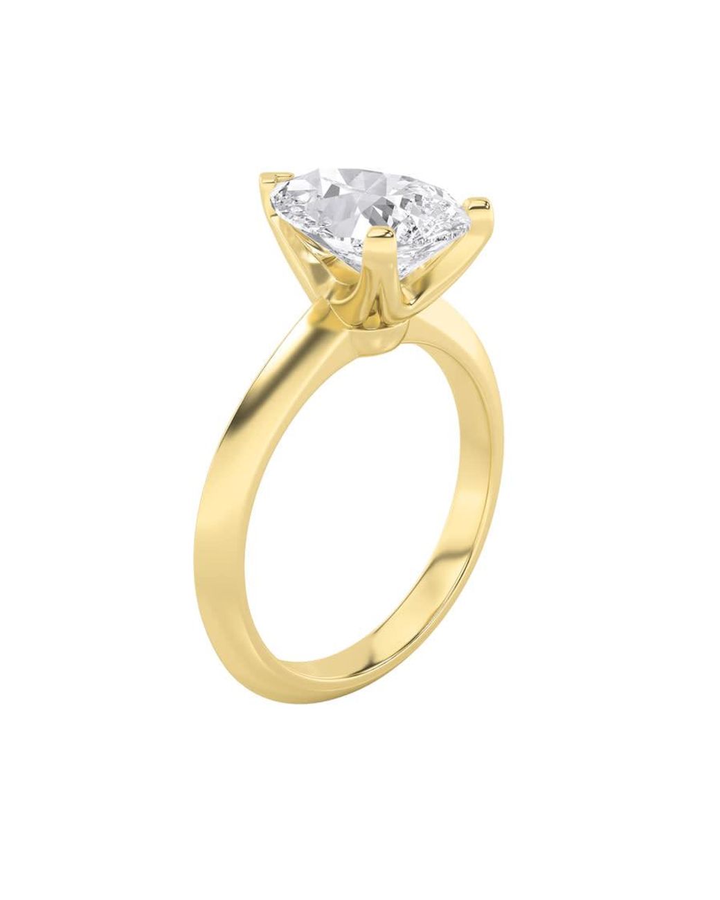 Mure And Co Metallic 2Ctw Pear Shaped Lab Grown Diamond (F/Vs) Knife Edge Shank Solitaire Engagement Ring for men