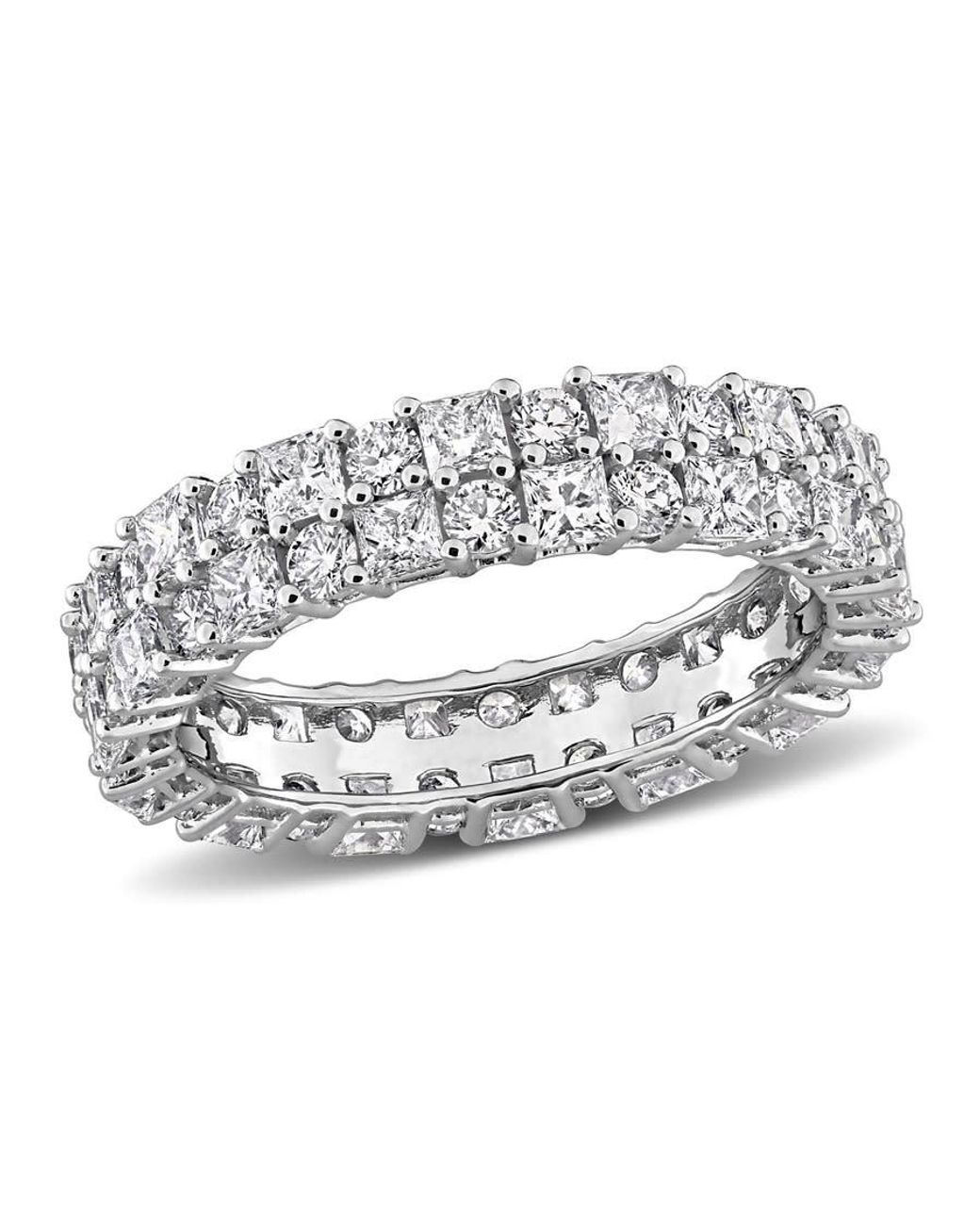 Created Forever Metallic 2 3/5Ct Tw Round And Princess Cut Double-Row Lab-Grown Diamond Eternity Ring for men