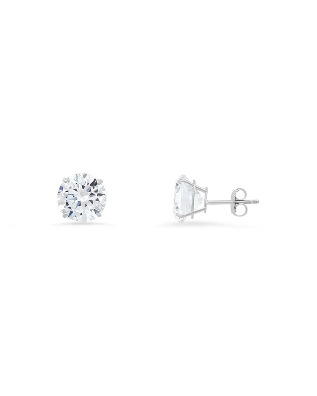 Kylie Harper Metallic 10K Petite 4Mm Round-Cut Cubic Zirconia Cz Stud Earrings for men