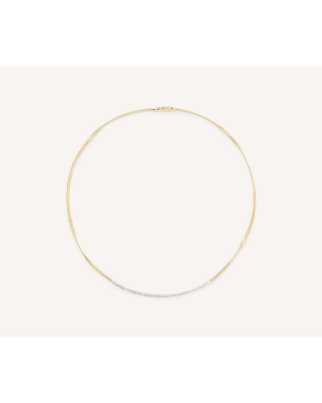 Marco Bicego Natural 18Kt Coil Necklace With Diamond Bar Cg851_B_Yw_M5 for men
