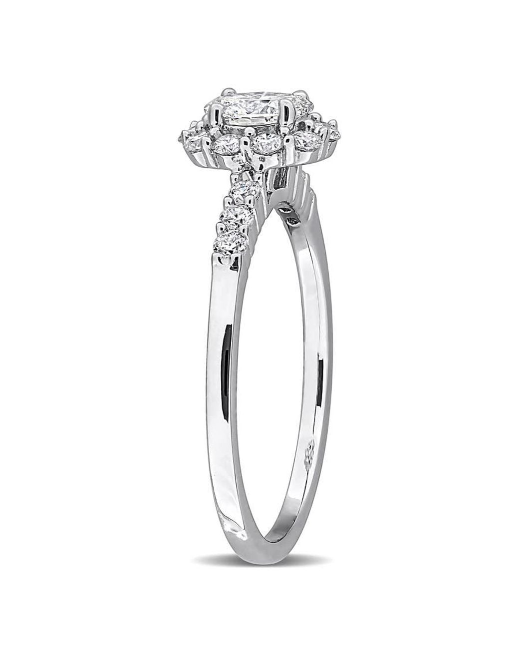 Created Forever Metallic 3/4Ct Tw Oval-Cut Lab-Grown Diamond Halo Engagement Ring for men