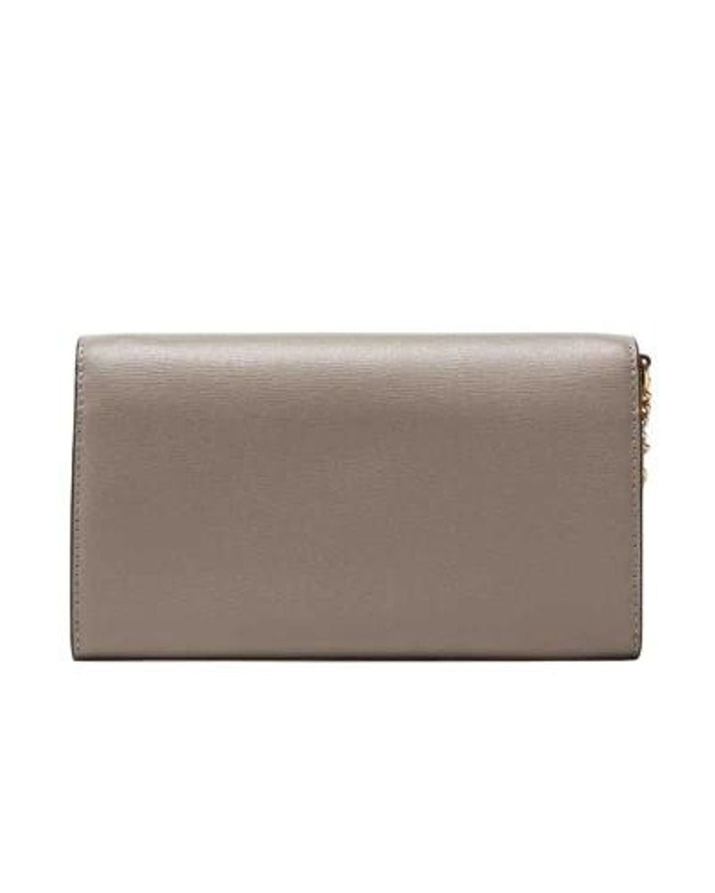 Tory Burch Gray Robinson Saffiano Leather Chain Wallet for men