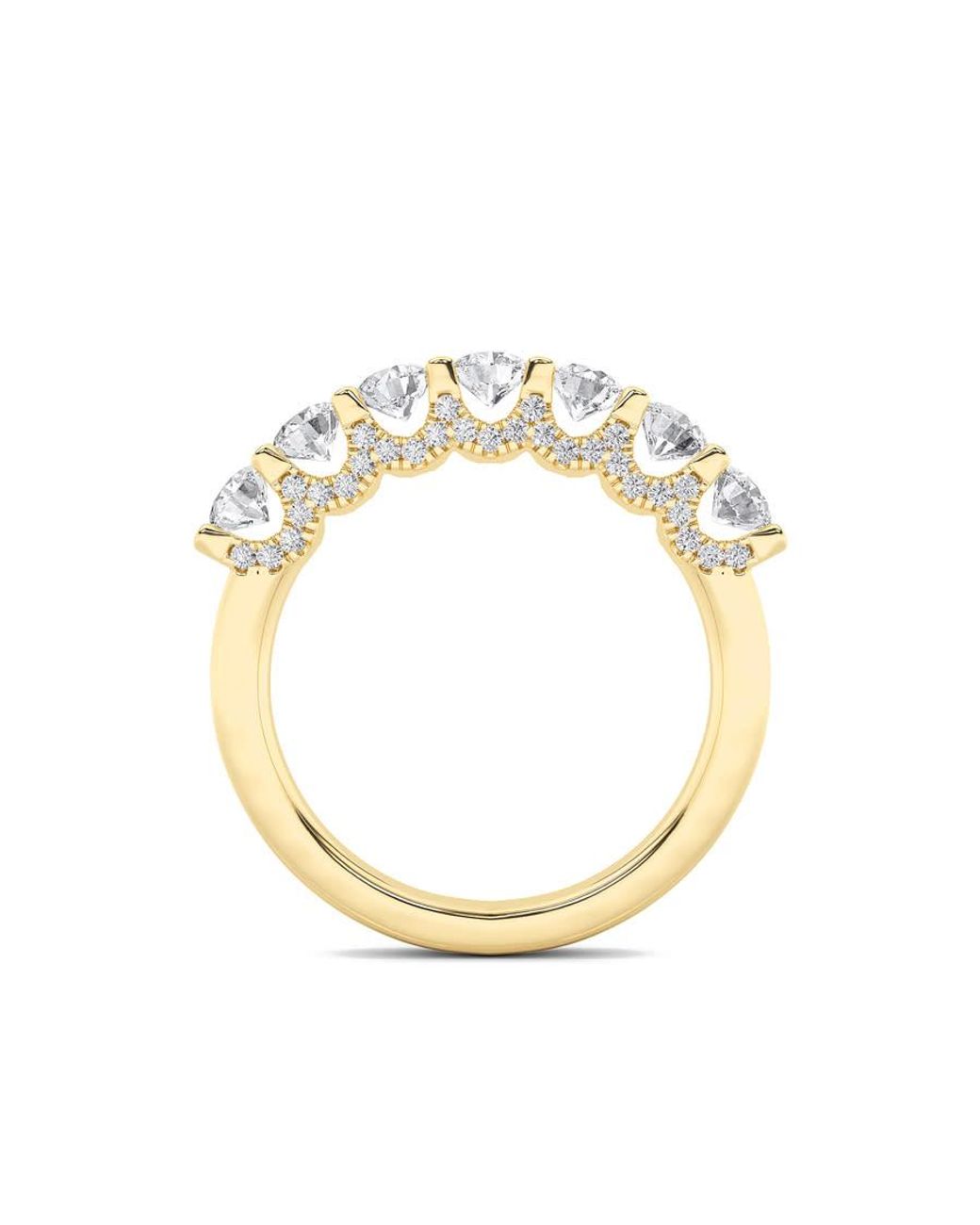Mure And Co Metallic 1Ctw Round Shaped Lab Grown Diamond (F/Vs) Accented Double Halo Set Of Band And Ring for men