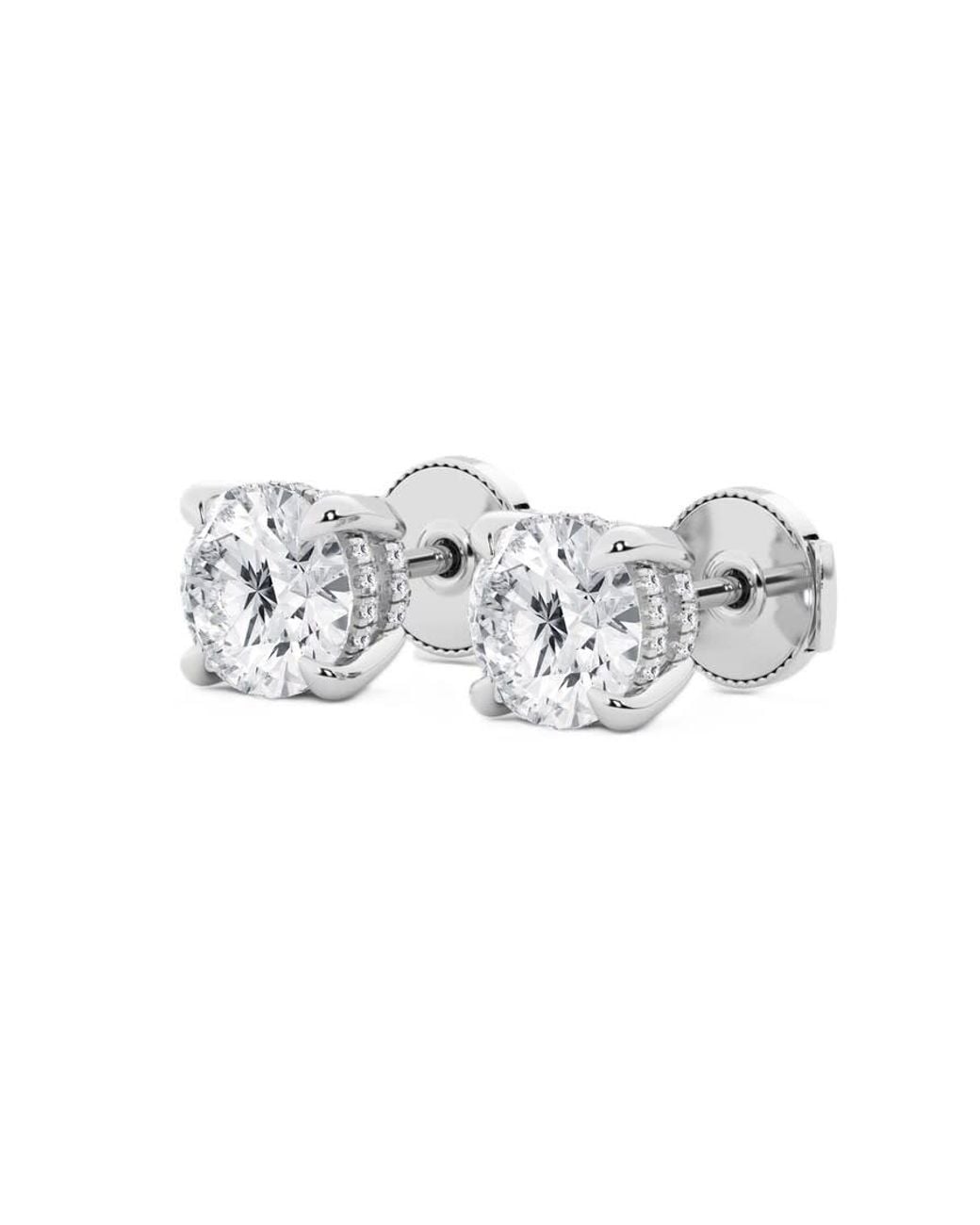 Brilliant Diamond White 4 Ctw Round Cut Lab Grown Diamond Stud Earrings for men