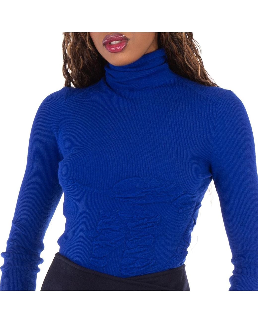 Burberry Blue Equestrian Knight Logo Cashmere Blend Sweater