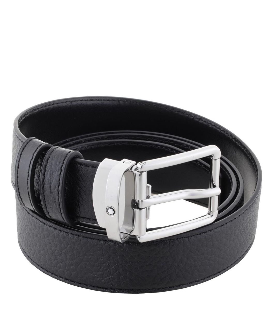 Montblanc Black Grain Leather Everyday 30Mm Reversible Belt for men